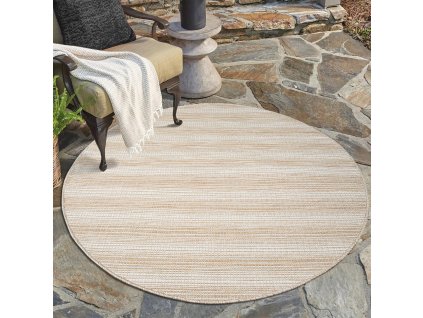 Šnúrkový okrúhly koberec PALM 23471A prírodný