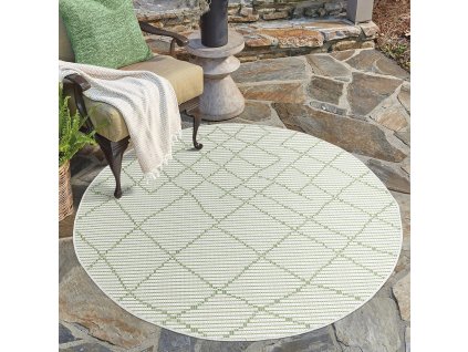 Šnúrkový okrúhly koberec PALM 23526A zelený