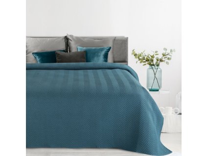 Prehoz na posteľ LEN3 modrý