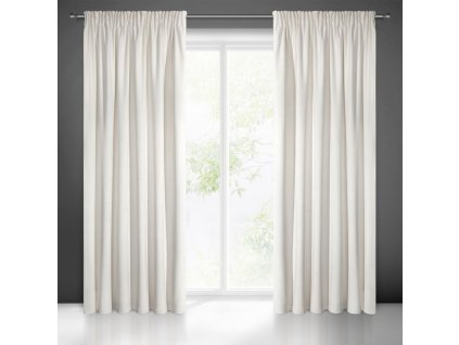 Záves VILLA z exkluzívneho zamatu 140 x 270 cm v krémovej farbe - riasiaca páska
