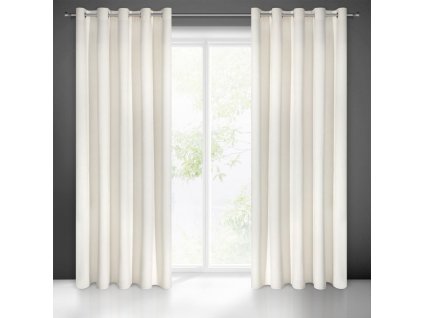 Záves VILLA z exkluzívneho zamatu 140 x 250 cm v krémovej farbe - dekoračné kolieska