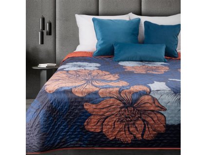 Prehoz na posteľ EMMA s kvetinovým vzorom