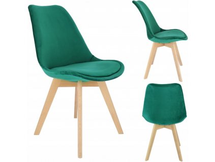 Jedálenská čalúnená stolička BARI - tmavo zelená