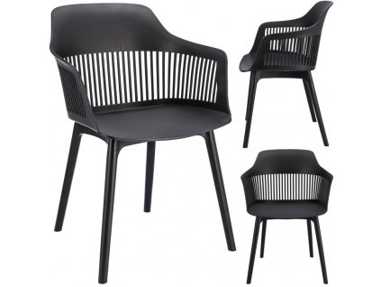 Plastová záhradná stolička CORNIDO čierna