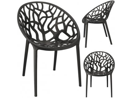 Plastová dizajnová stolička ALBERO čierna