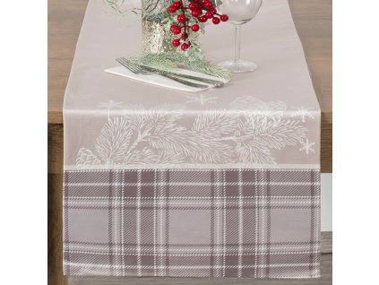 Vianočný zamatový behúň na stôl HOLLY 02