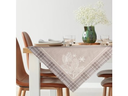 Vianočný zamatový obrus na stôl HOLLY 02