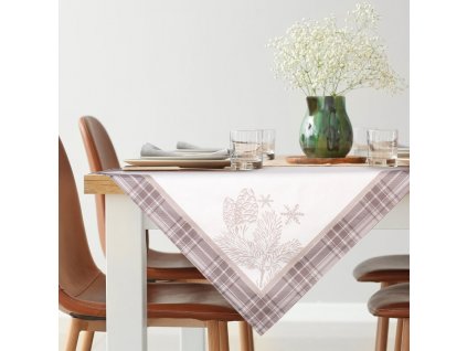 Vianočný zamatový obrus na stôl HOLLY 03
