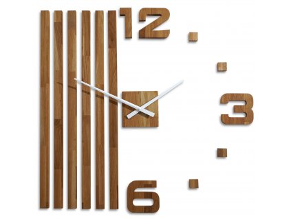 Luxusné nástenné drevené hodiny LAMELE-b 100cm