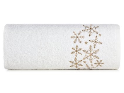 Bavlnený uterák s vianočným motívom SANTA16 - biely