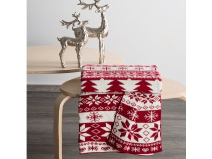 Vianočná akrylová deka so škandinávskym motívom
