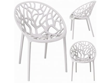 Plastová dizajnová stolička ALBERO biela