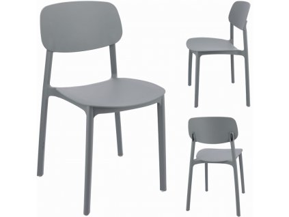 Plastová stolička LARA sivá