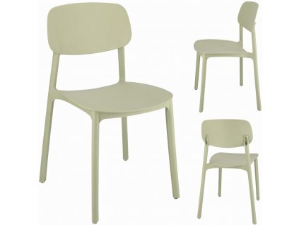 Plastová stolička LARA šalviovozelená