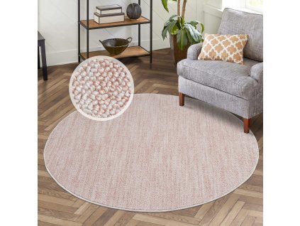 Vintage okrúhly koberec Clasico 0052 rúžový