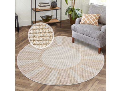 Vintage okrúhly koberec Clasico 9152 rúžový