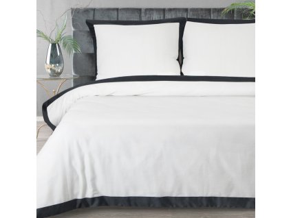 Exkluzívne posteľné obliečky LAURA - biele s čiernym lémom