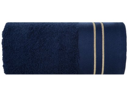 Bavlnený uterák OLIVIA so zlatou výšivkou - granátovo modrý