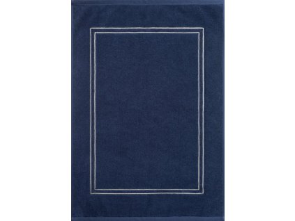 Kúpeľňový koberec OLIVIA so zlatou výšivkou - granátovo modrý