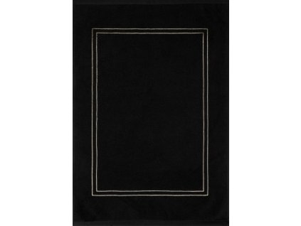 Kúpeľňový koberec OLIVIA so zlatou výšivkou - čierny
