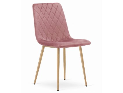 Zamatová jedálenská stolička TURIN - ružová