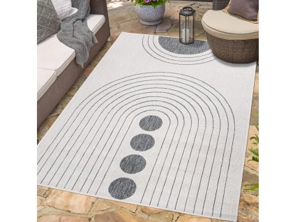 Obojstranný koberec na terasu DuoRug 5739 - sivý