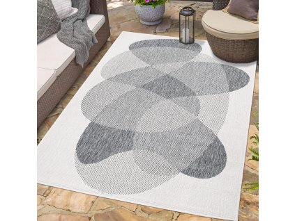 Obojstranný koberec na terasu DuoRug 5835 sivý
