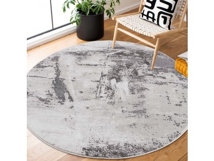 Moderný okrúhly koberec CHIC 176 sivý