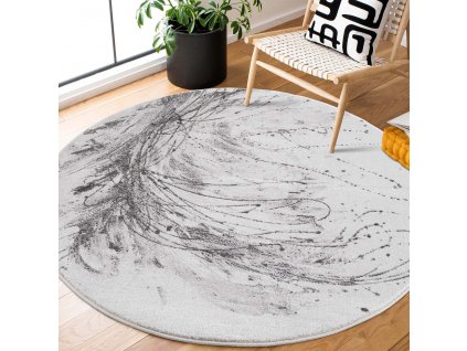 Moderný okrúhly koberec CHIC 199 sivý