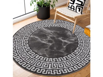 Moderný okrúhly koberec CHIC 502 antracitový
