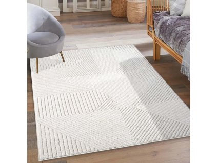 Moderný koberec LOUNGE 0632 krémový