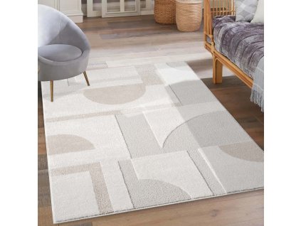 Moderný koberec LOUNGE 9992 krémový