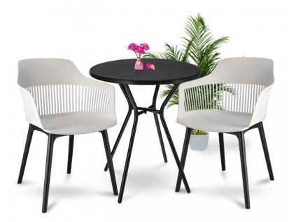 Balkónový set CORNIDO biely 2x stolička + 1x stôl