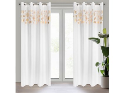 Vianočný velvetový záves ASTRA v bielej farbe