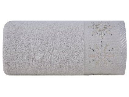 Bavlnený uterák s vianočným motívom JOY3 - sivý