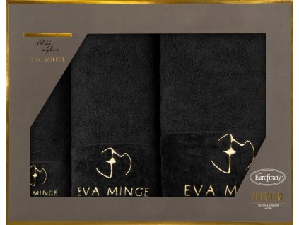Darčeková sada 3 ks uterákov GAJA Eva Minge v čiernej farbe