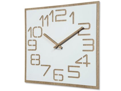 Moderné drevené hodiny EKO Digits biele - 50cm