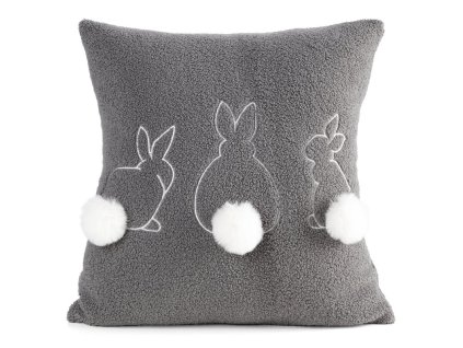 Veľkonočná obliečka na vankúš 45 x 45 cm SPRING 36 - tmavosivá