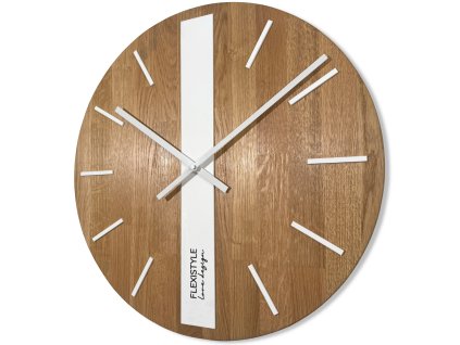 Drevené hodiny DUB klasik 50cm - biele