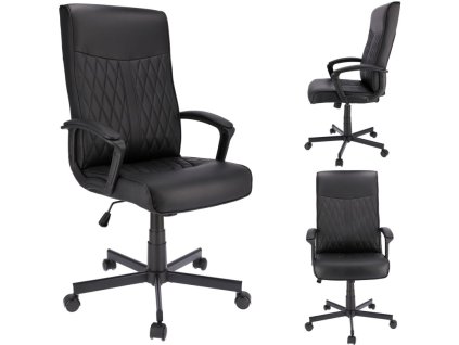 Kancelárske otočné kreslo COMFORT - čierna ekokoža