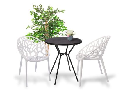 Balkónové sedenie ALBERO biele 2x stolička + 1x stôl