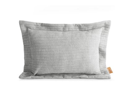 Obliečka na vankúš zo ženilovej tkaniny Eva Minge Elegant1 v striebornej farbe s jemnými prúžkami