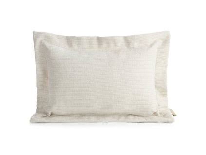 Obliečka na vankúš zo ženilovej tkaniny Eva Minge Elegant1 v krémovej farbe s jemnými prúžkami