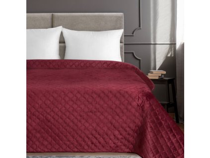 Zamatový prehoz na posteľ VELVET3 v bordovej farbe