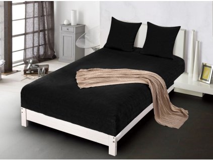 Prestieradlo s gumičkou mykroplyš čierne PRZG 08