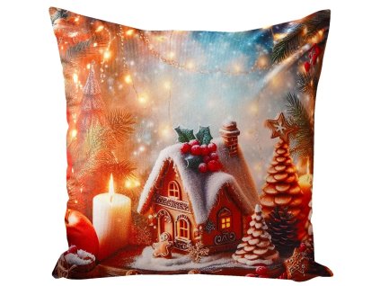 Vianočná zamatová dekoračná obliečka na vankúš JCLA 85