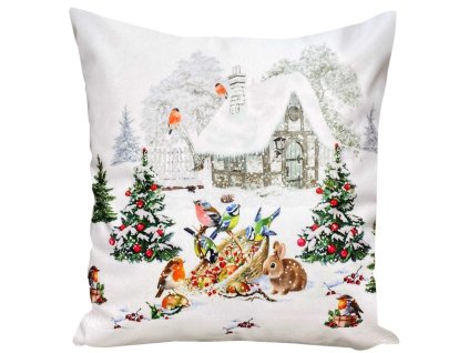 Vianočná zamatová dekoračná obliečka na vankúš JCLA 59