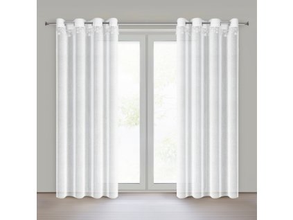 Hotová záclona s bielym vianočným lémovaním