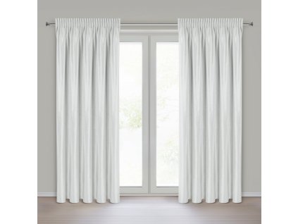 Lesklý zamatový záves CAMERON na riasiacej páske v bielej farbe