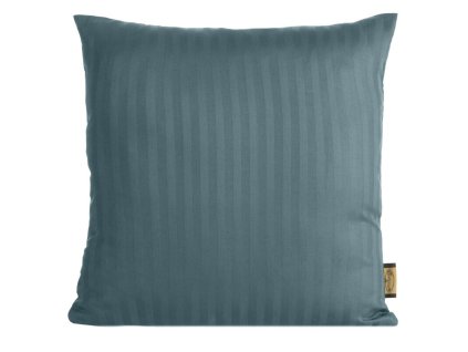 Saténová obliečka na vankúš VERA s jemnými prúžkami v morskej modrej farbe